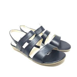 Josef Seibel Fabia 11 Size 39 Strappy Black Leather Sandal Slingback